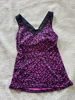 Lululemon Suer Sport Tank in Mini Cherry Cheetah Ultra Violet Naval Blue Pattern